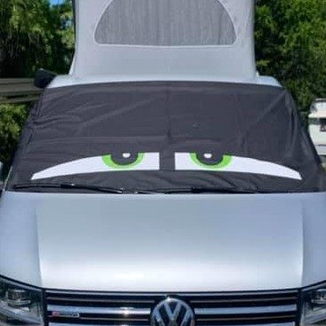 Scheibenabdeckung mit aufgedruckten Augen wie bei Disneys Cars für den T5 -  vanclan.de
